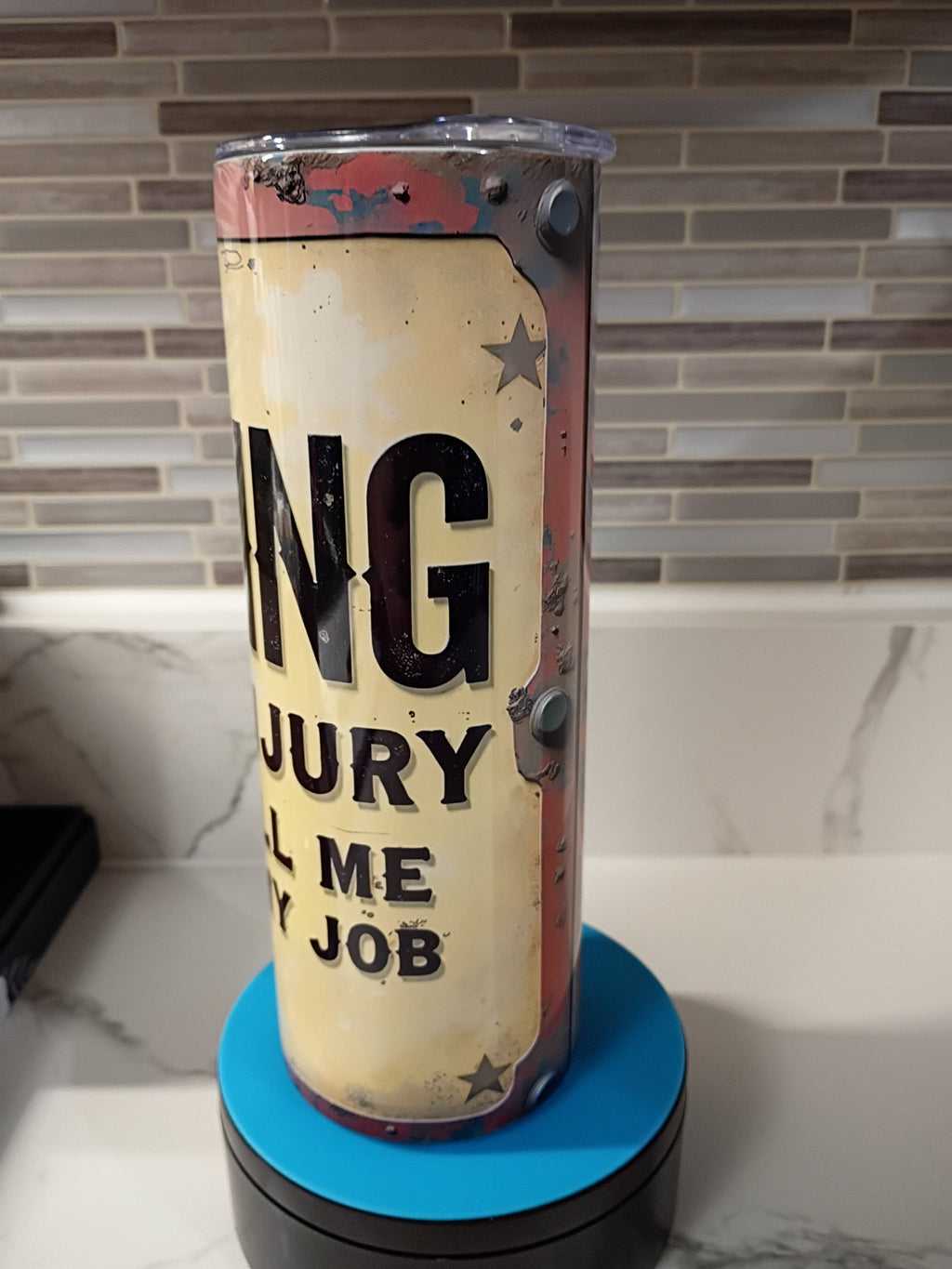 Warning Tumbler