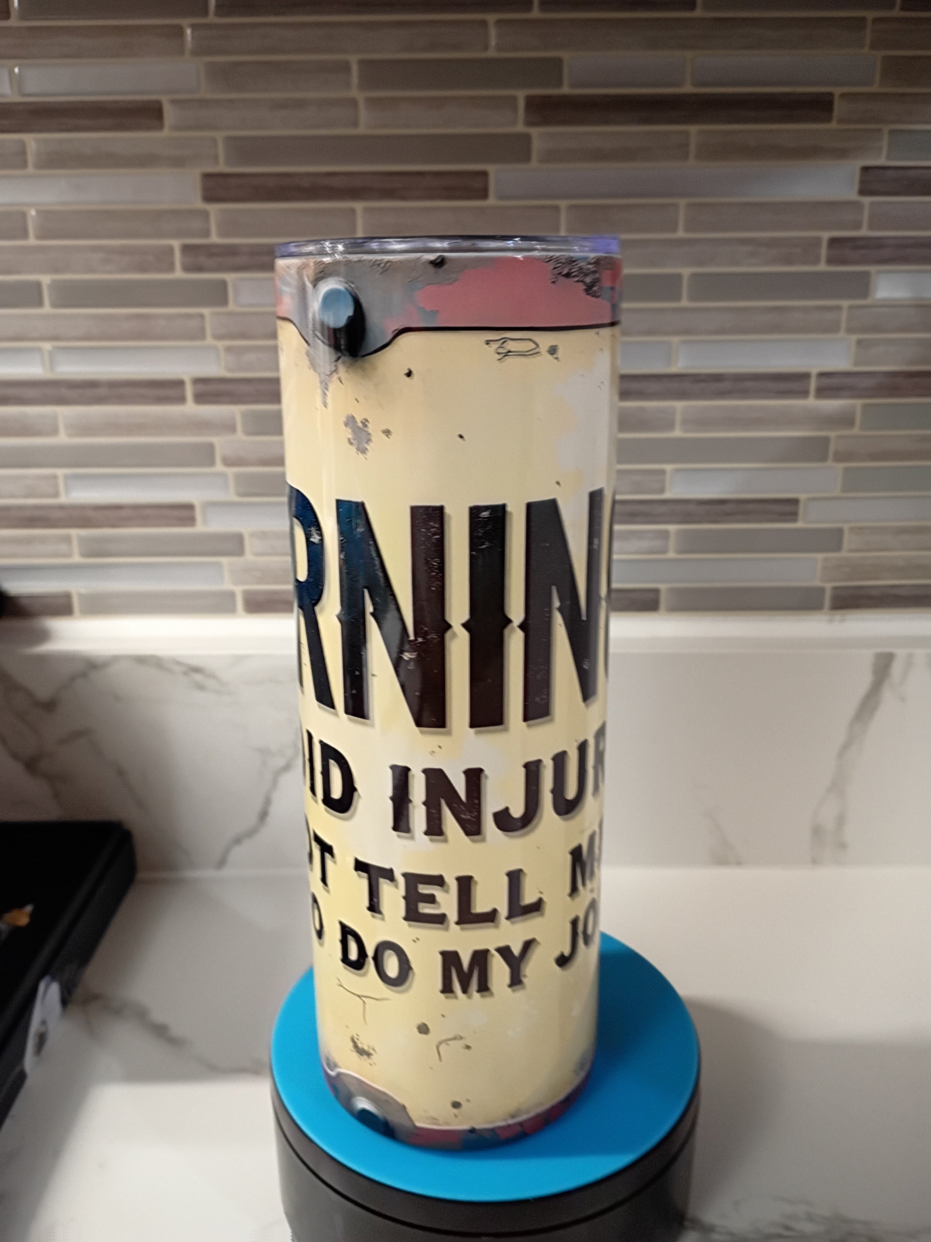 Warning Tumbler